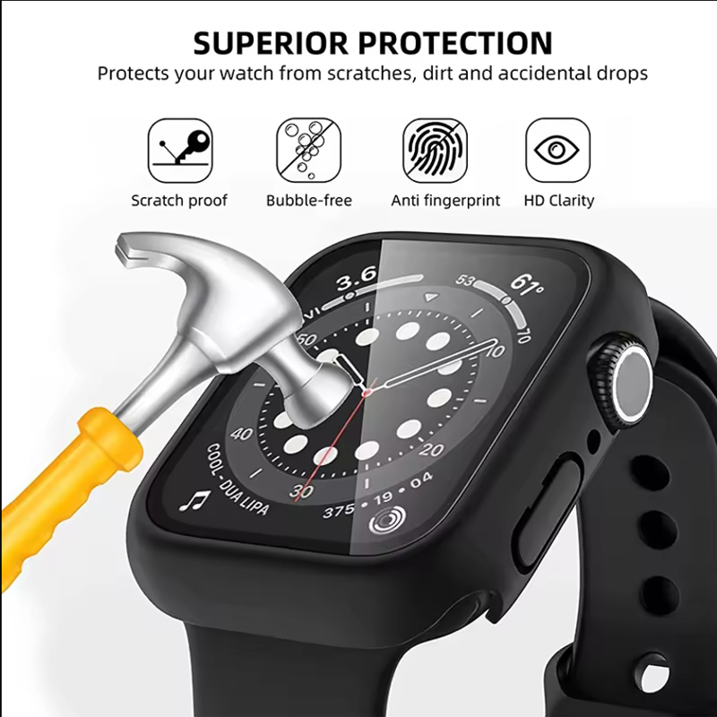 Tempered Glass+Cover For Apple - Watch Case Bumper ulasan dan harga
