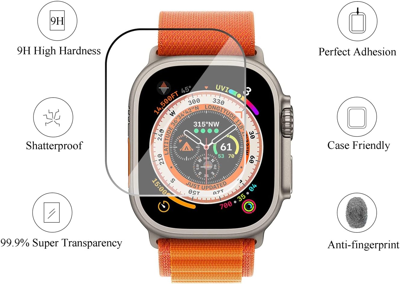 Tempered Glass for Apple Watch - Watch Case Bumper ulasan dan harga