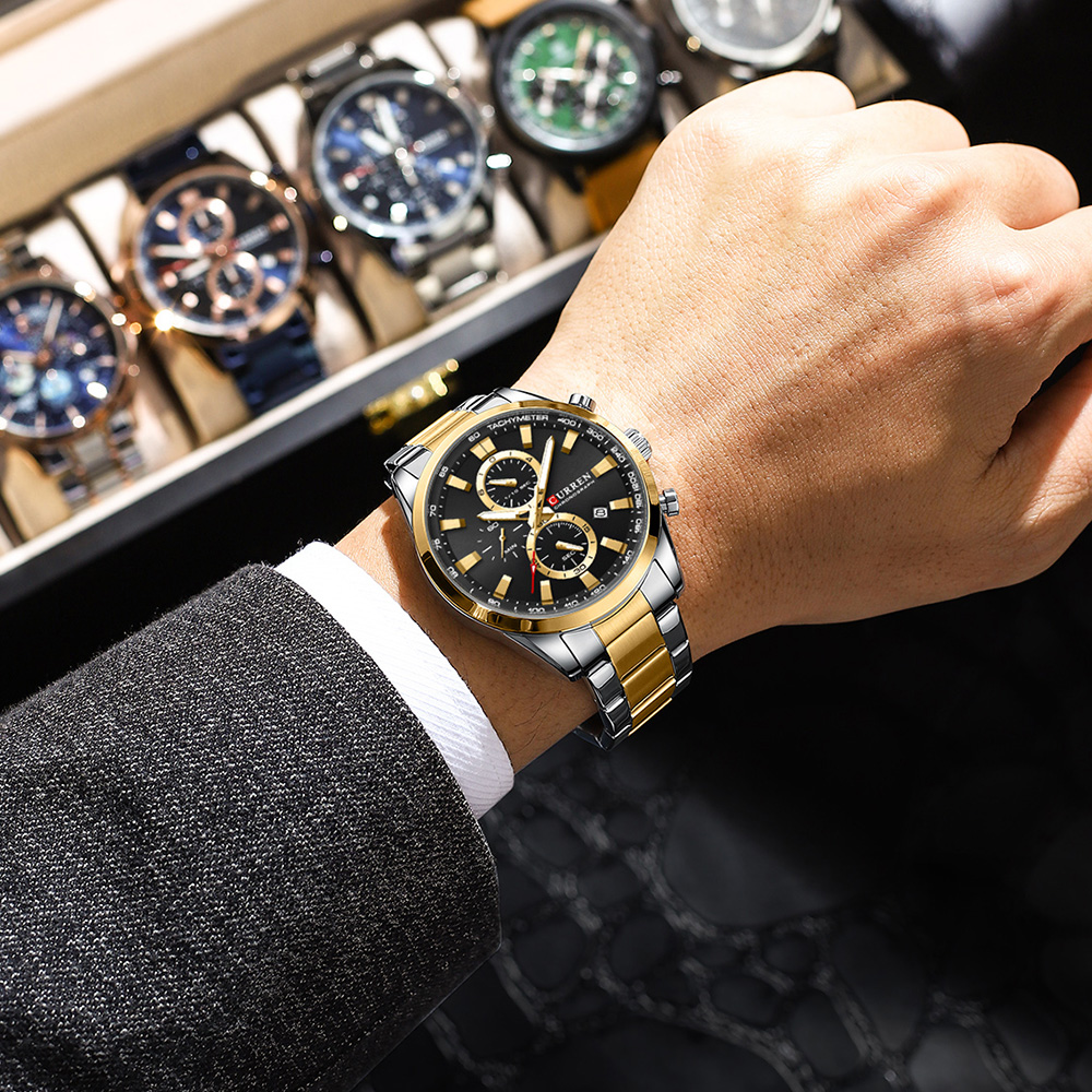 CURREN Casual Quartz Chrono Sp - Accessories With Watch ulasan dan harga