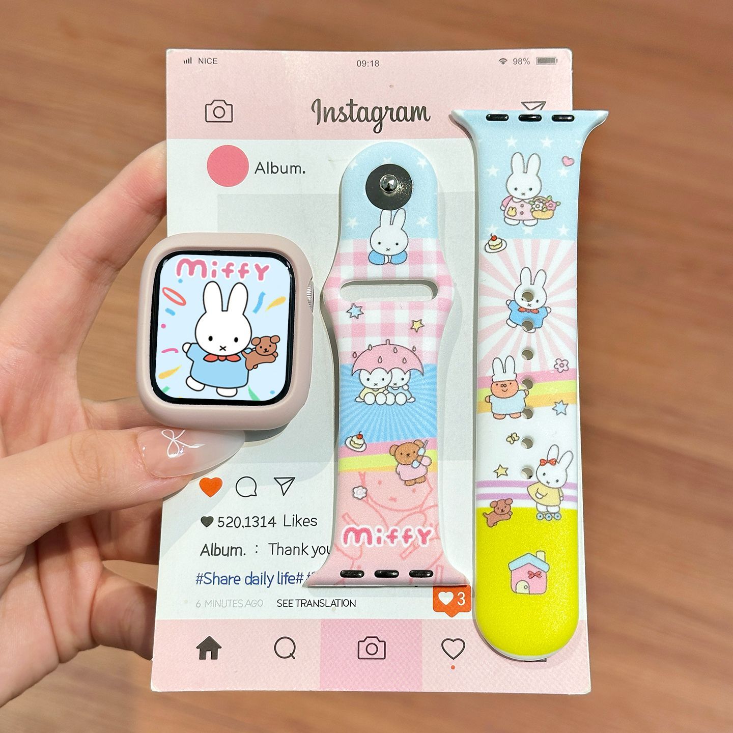 Dopamine Color Miffy Silicone  - Apple Smartwatch Accessories ulasan dan harga