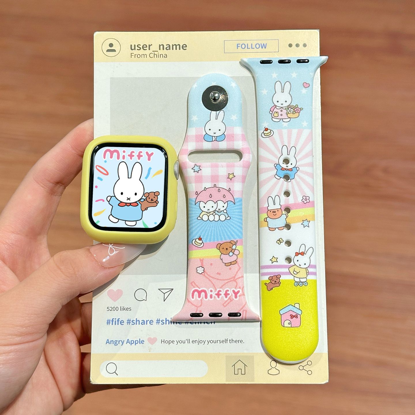 Dopamine Color Miffy Silicone  - Apple Smartwatch Accessories ulasan dan harga