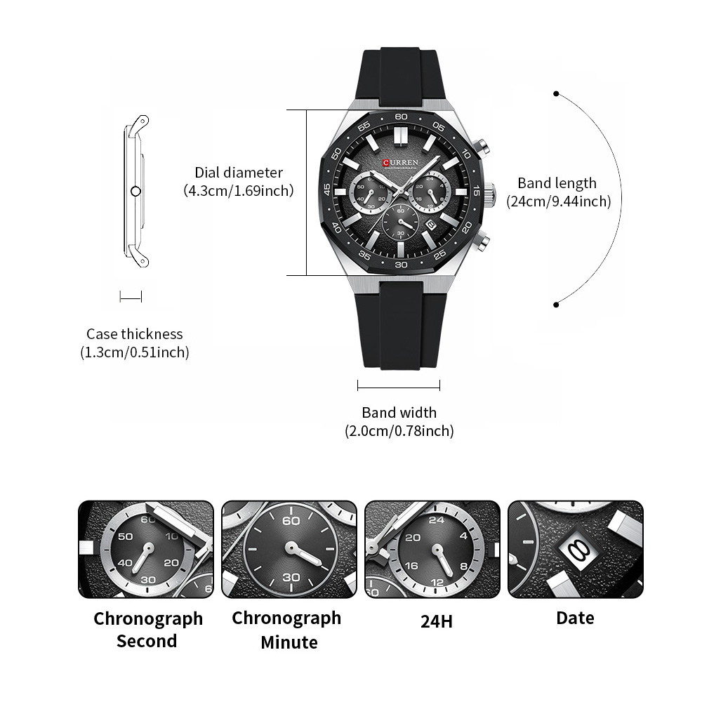 CURREN Fashion Casual Men Spor - Accessories With Watch ulasan dan harga